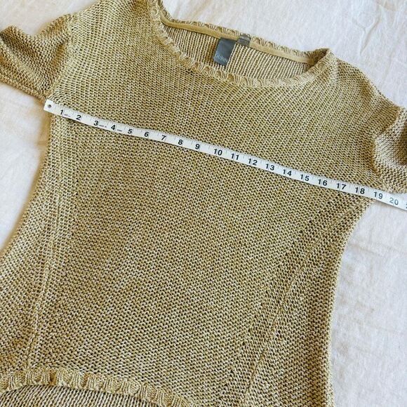 Quinn Sweater scoop neck tan and ivory marled rare 1990’s fisherman swea… - Picture 6 of 8